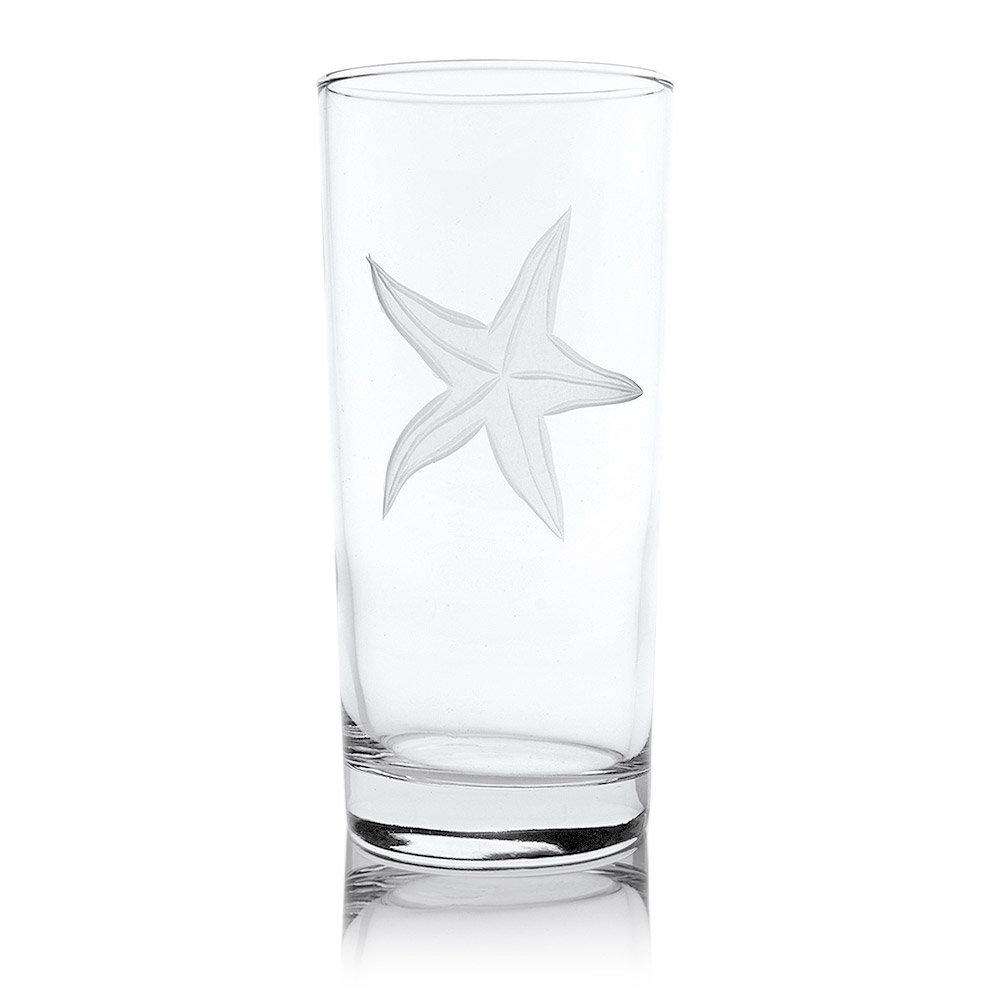 Rolf Glass Starfish Highball Drink Glasses 15oz.