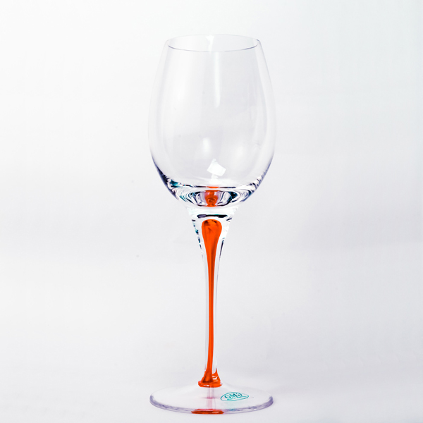 Orange Stem Crystal Red Wine Glasses 22 oz