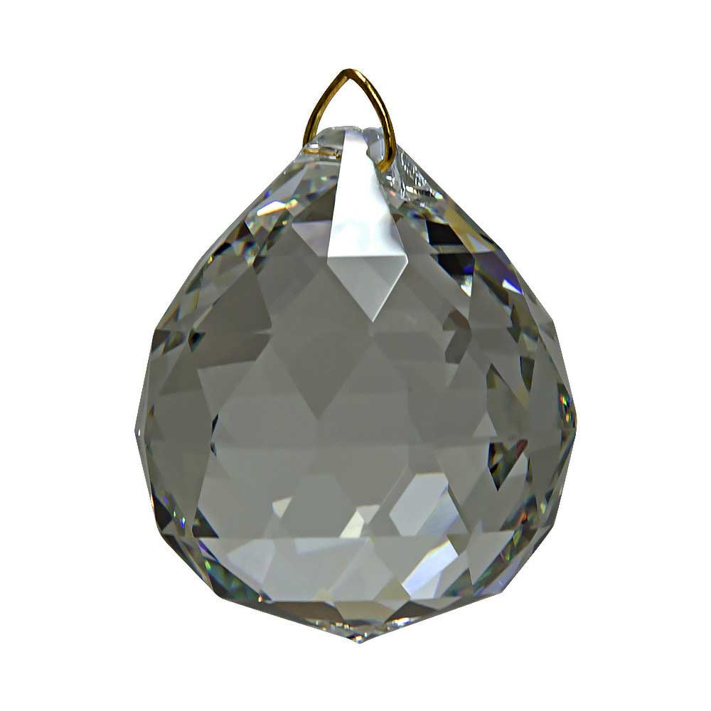 Hanging Crystal Ball in Black Diamond 1.6 inches