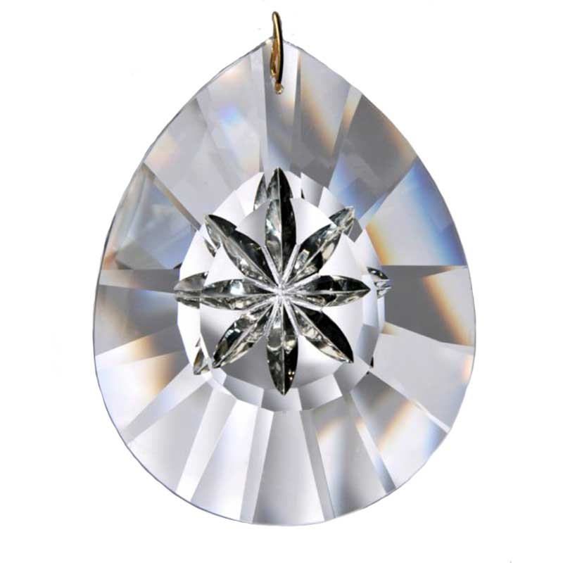 Hanging Crystal Tear Drop Prism with Star