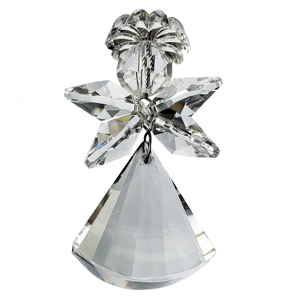 Faceted Hanging Crystal Angel, 2 inches / 50mm 