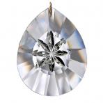 Hanging Crystal Tear Drop Prism with Star cut into one side - 2 inches