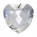 Preciosa Heart Pendant, Clear Crystal 1.6 inches