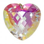Preciosa Heart Pendant, Aurora Borelis Crystal 1.6 inches