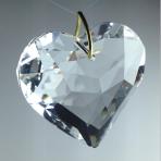 Feng Shui Hanging Puffed Crystal Heart 1.8 inches