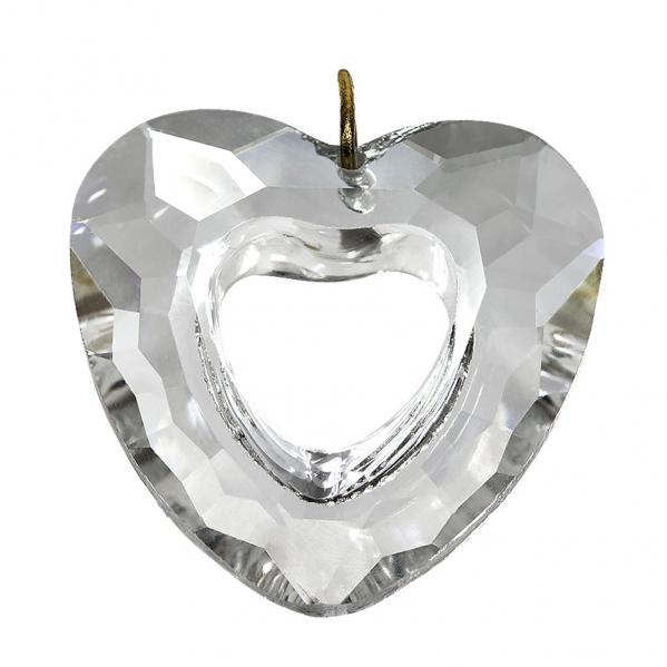 Hanging Crystal Heart with Hollow Center 1 1/4 inches