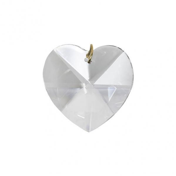 Hanging Crystal Heart Prism Pendant  1.1 inch
