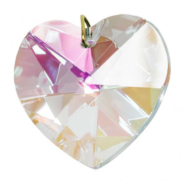 519-40AB  Crystal Aurora Borealis Heart 1.6 inch