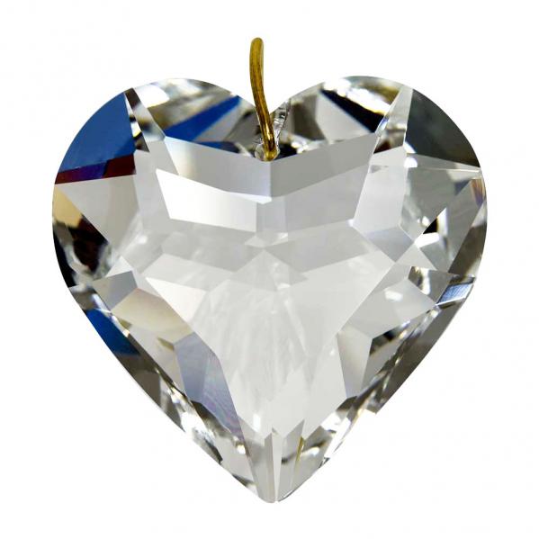 Feng Shui Hanging Puffed Crystal Heart 1.8 inches