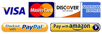 Visa, Master Card, American Express and Discover credit cards accepted at AllThingsCrystal.com or PayPal and Amazon Payments