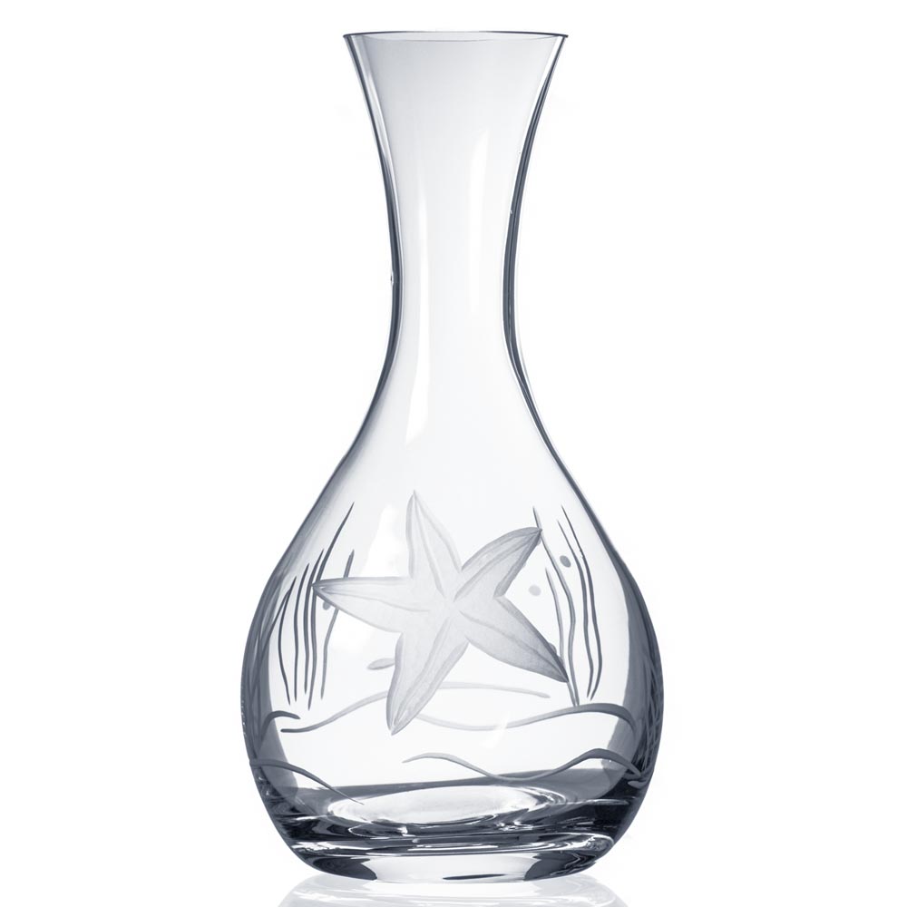 Rolf Glass Starfish Glass Wine Decanter by 42 oz. Glass Wine Carafe