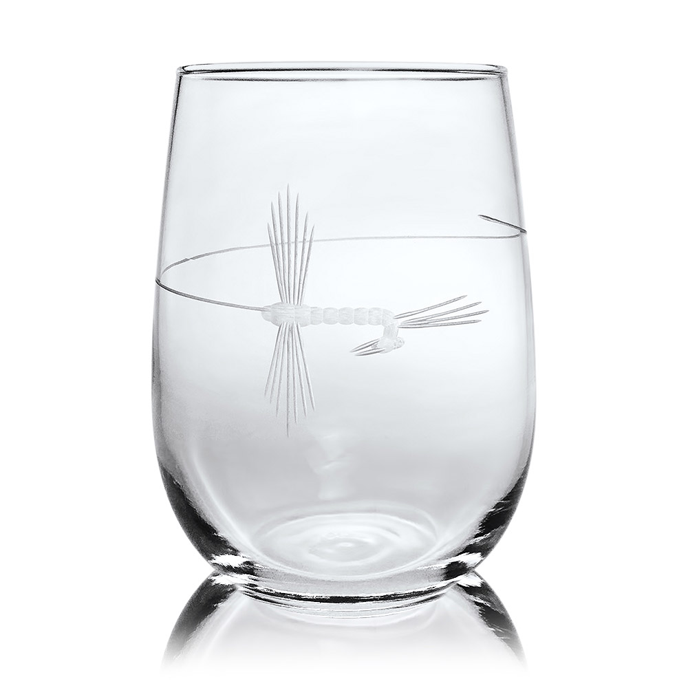 Rolf Glass Fly Fishing Stemless Wine Glasses AllThingsCrystal
