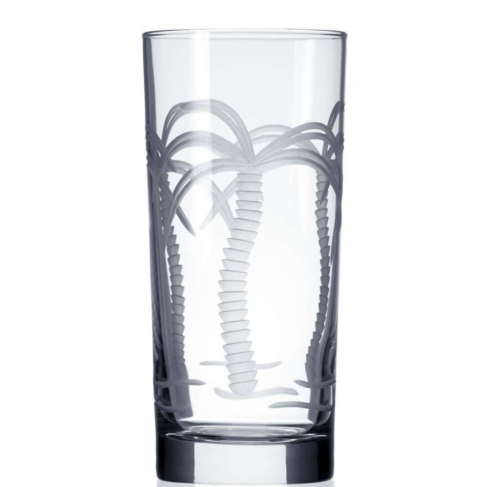 Rolf Glass Palm Tree Highball DrinkGlasses 15 oz. (Set of 4)