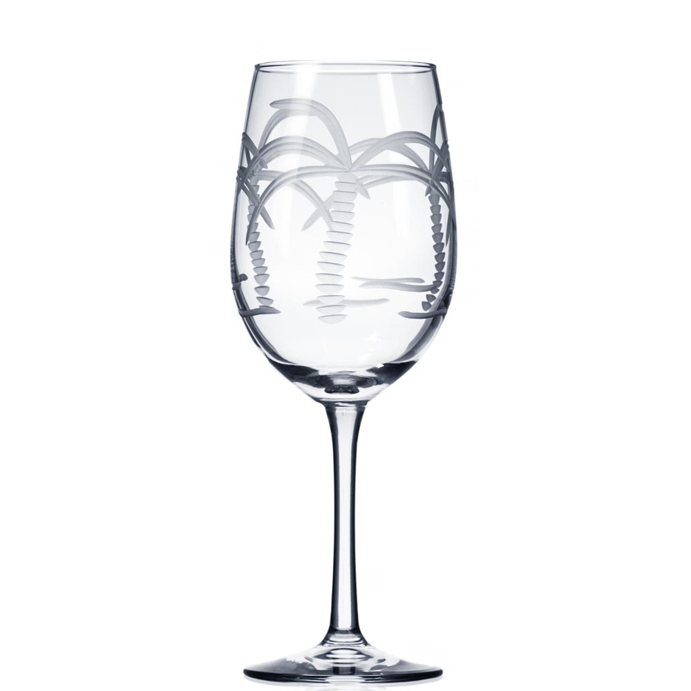 Rolf Glass Palm Tree 10 oz Martini Glass (Set of 4)