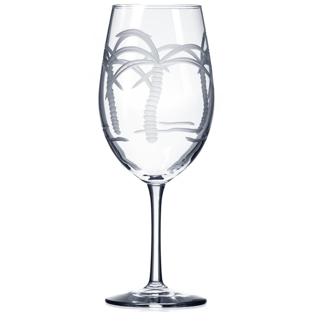Rolf Glass Palm Tree Red Wine Glasses 18 oz. (Set of 4)