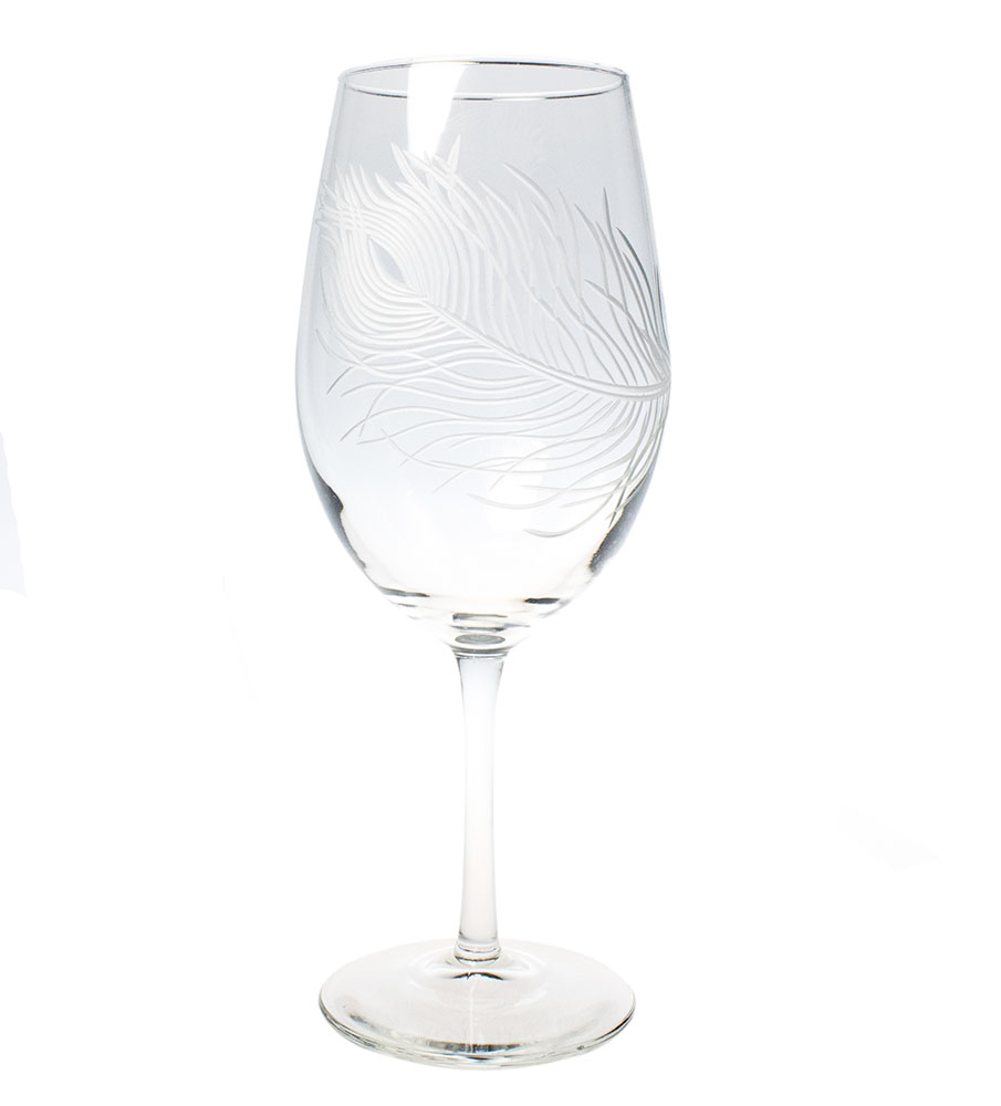 Peacock Red Wine Glasses 18 oz. Set of 4 by Rolf Glass