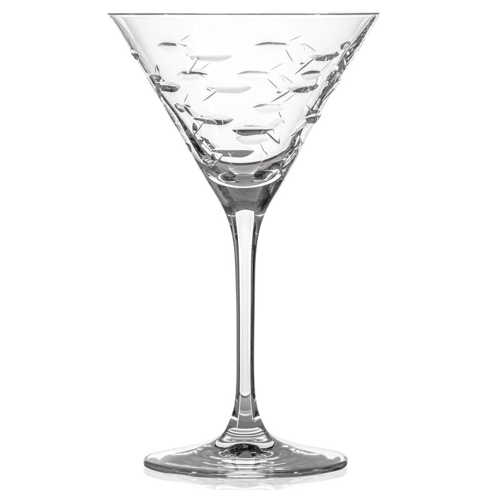 School of Fish Martini Glasses 10 oz. Set of 4 by Rolf Glass