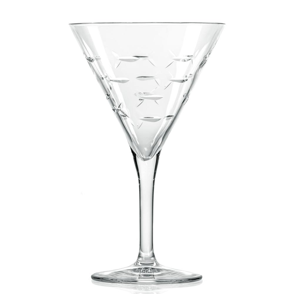 School of Fish Martini Glasses 7.5 oz. Set of 4 by Rolf Glass