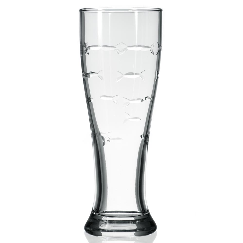 School of Fish Beer Glasses 16 oz. Set of 4 by Rolf Glass