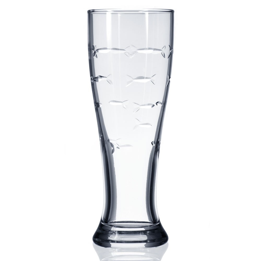 School of Fish Beer Glasses 16 oz. Set of 4 by Rolf Glass