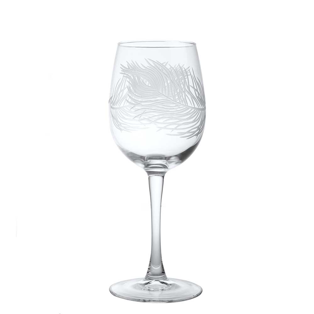 Peacock Tulip White Wine Glasses 12 oz. Set of 4 by Rolf Glass