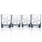 Starfish Double Old Fashioned Whiskey Glasses 13 oz. Set of 4 by Rolf Glass