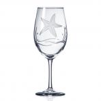 Starfish Etched White Wine Glass by Roth Glass made in USA