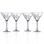 Starfish Etched Martini Glasses by Rolf Glass 10 oz. Set of 4