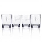 Etched Fishing Fly on Double Old Fashioned Whiskey Glasses by Rolf Glass 14 oz. Set of 4