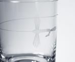 Fly Fishing Double Old Fashioned Whiskey Glasses by Rolf Glass close up view