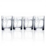 Palm Tree Double Old Fashioned Whiskey Glasses 13 oz. Set of 4 by Rolf Glassass