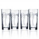 Palm Tree Highball Glasses 15 oz. Set of 4 by Rolf Glass