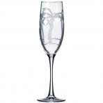 Palm Tree Champagne Flutes 8 oz. Set of 4 by Rolf Glass