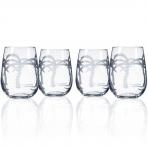 Palm Tree Stemless Wine Glasses 17 oz. Set of 4 by Rolf Glass