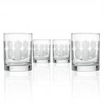 Pineapple Double Old Fashioned Whiskey Glasses 13 oz. Set of 4 by Rolf Glass