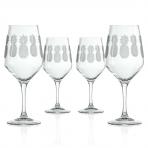 Pineapple Red Wine Glasses 19.5 oz. Set of 4 by Rolf Glass