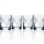 Rolf Glass Etched Dragonfly Double Old Fashioned Glasses 14 oz. (Set of 4)