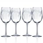Rolf Glass Etched Dragonfly White Wine Glasses 12 oz. Set of 4