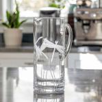 Dragonfly Pitcher engraved by Rolf Glass. Made in the USA.