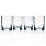 School of Fish Double Old Fashioned Whiskey Glasses 14 oz. Set of 4 by Rolf Glass