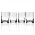 School of Fish Double Old Fashioned Whiskey Glasses 13 oz. Set of 4 by Rolf Glass