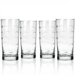 School of Fish Highball Glasses 15 oz. Set of 4 by Rolf Glass