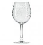 Rolf Glass Etched School of Fish Balloon Wine Glasses 18 oz.