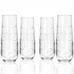 School of Fish Stemless Champagne Flutes 8 oz. Set of 4 by Rolf Glass