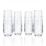 School of Fish Stemless Champagne Flutes 8 oz. (Set of 4) by Rolf Glass