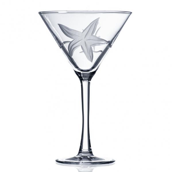 Starfish Etched Martini Glass by Rolf Glass 10 oz.