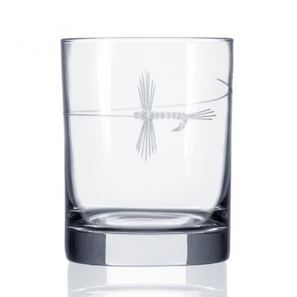 Fly Fishing Double Old Fashioned Whiskey Glasses by Rolf Glass 14 oz. Made in USA