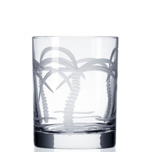 Palm Tree Double Old Fashioned Whiskey Glasses 13 oz. Set of 4 by Rolf Glassass