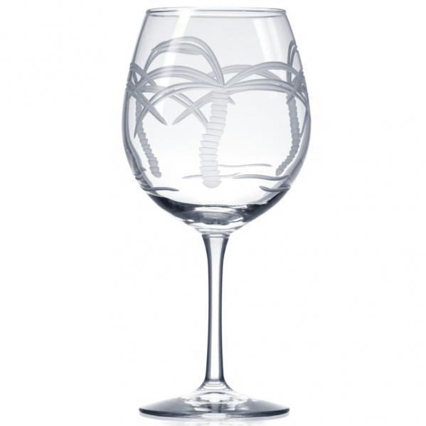 Rolf Glass Palm Tree Balloon Wine Glasses 18 oz. (Set of 4)