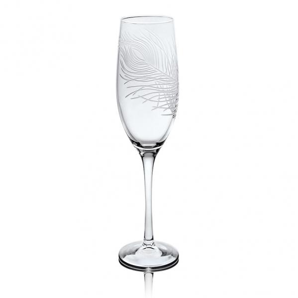 Rolf Glass Peacock Champagne Flutes 8 oz.